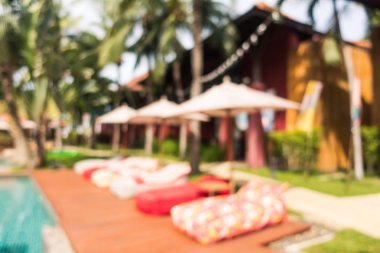 Hotel resort arka plan için soyut bulanıklık yüzme havuzunda