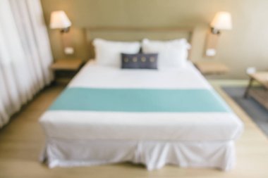 Soyut bulanıklık ve ufuk yatak odası iç ve dekorasyon