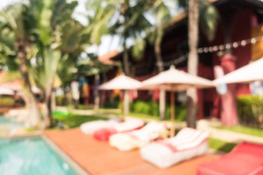 Hotel resort arka plan için soyut bulanıklık yüzme havuzunda