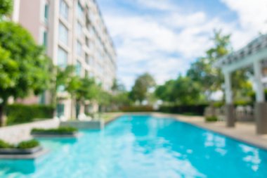 Bulanıklık soyut ve yüzme havuzunda otel ve tatil için arka plan bulanıklık