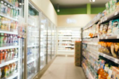 Soyut bulanıklık ve ufuk süpermarket perakende satmak ve arka plan için alışveriş