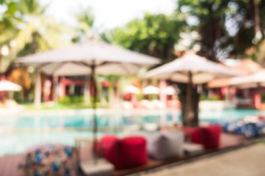 Hotel resort arka plan için soyut bulanıklık yüzme havuzunda