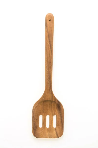 Utensili Legno Articoli Cucina Isolati Sfondo Bianco — Foto Stock