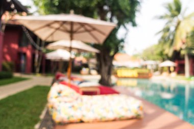 Hotel resort arka plan için soyut bulanıklık yüzme havuzunda