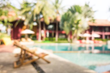 Hotel resort arka plan için soyut bulanıklık yüzme havuzunda