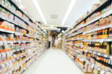 Soyut bulanıklık süpermarkette alışveriş merkezi ve mağaza
