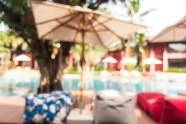 Hotel resort arka plan için soyut bulanıklık yüzme havuzunda