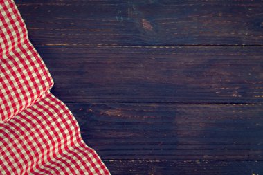 Ahşap masa kopya adlı kullanıcının alanı - Vintage filtre ile üzerinde mutfak bezi