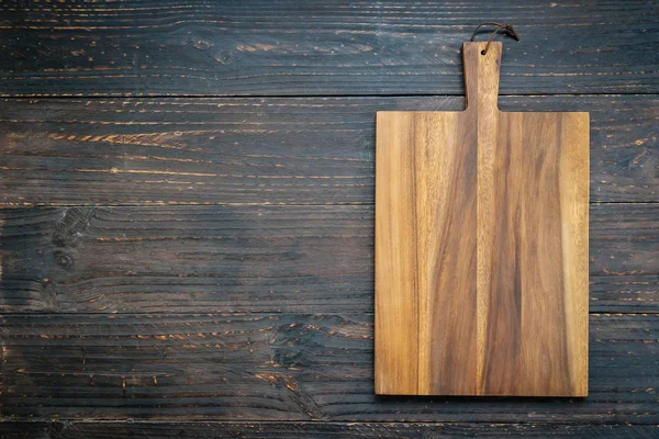 Houten Snijplank Houten Achtergrond Met Kopie Ruimte — Stockfoto