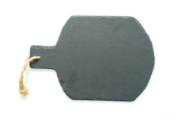 Черный Камень Белом Фоне — стоковое фото