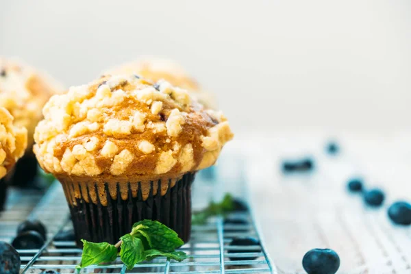 Postre Dulce Con Magdalena Arándanos Procesamiento Filtros — Foto de Stock