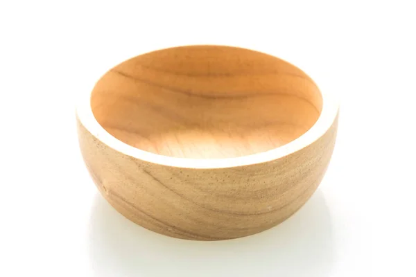 Wood Bowl Isolated White Background — Stock Photo, Image