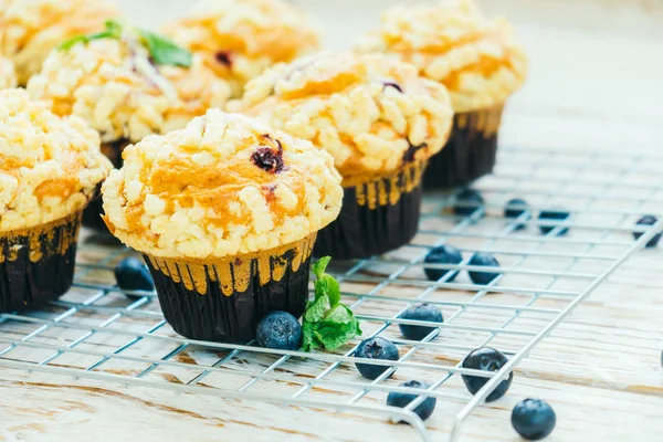Dolce Dessert Con Muffin Mirtilli Elaborazione Filtri — Foto Stock