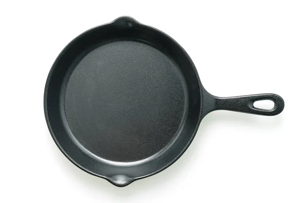 Black Iron Pan Isolated White Background — Stock Photo, Image