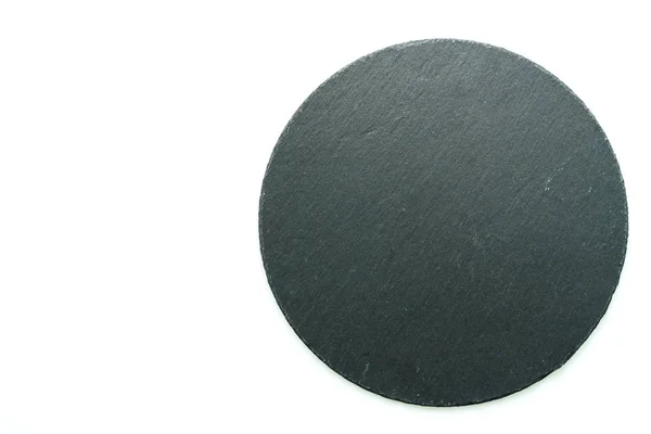 Black Stone Slate Isolated White Background — Stock Photo, Image