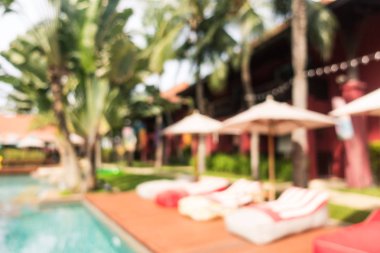 Hotel resort arka plan için soyut bulanıklık yüzme havuzunda