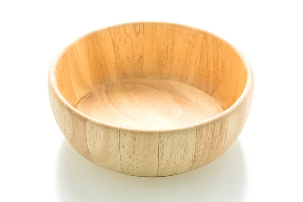 Wood Bowl Isolated White Background — Stock Photo, Image