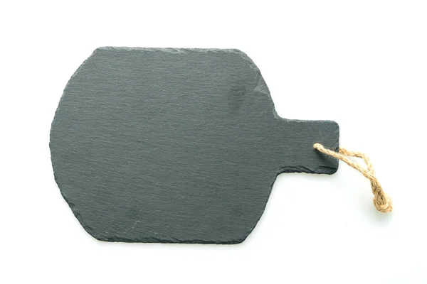 Black Stone Slate Isolated White Background — Stock Photo, Image