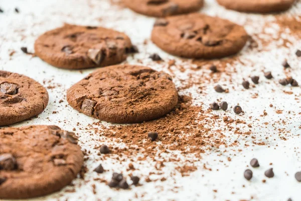 Dessert Sucré Avec Biscuits Aux Pépites Chocolat — Photo