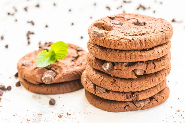 Postre Dulce Con Galletas Chispas Chocolate — Foto de Stock