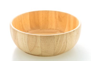 Ahşap kase beyaz arkaplanda izole