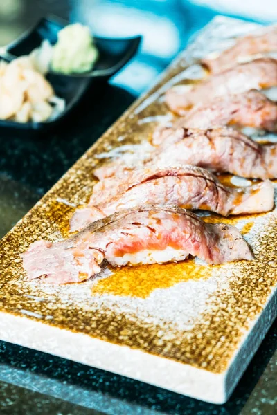 Wagyu Rund Vlees Sushi Japans Eten Stijl — Stockfoto