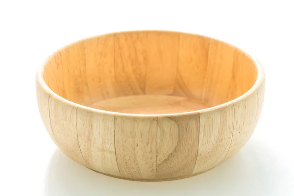 Wood Bowl Isolated White Background — Stock Photo, Image