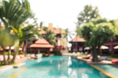 Hotel resort arka plan için soyut bulanıklık yüzme havuzunda