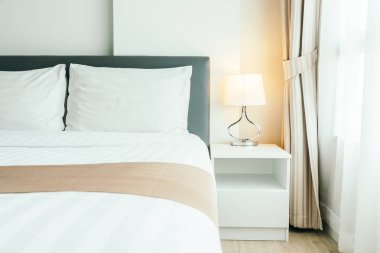 Yatak Dekorasyon yatak odası iç ışık lamba ile rahat yastık