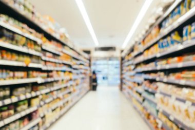 Soyut süpermarket alışveriş merkezi bulanıklık ve arka plan için iç depolamak