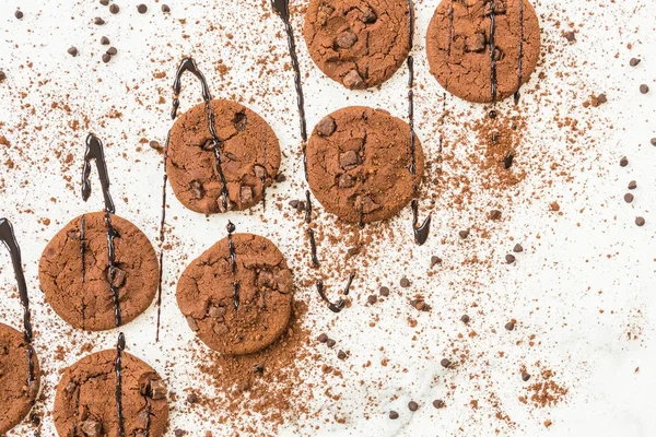 Sobremesa Doce Com Biscoitos Chocolate — Fotografia de Stock