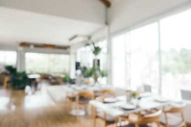 Bulanıklık restoran ve kafe Cafe iç arka plan - Vintage filtre için