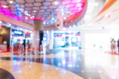 Arkaplan için mağaza içindeki soyut bulanıklık ve odaklanmış alışveriş merkezleri