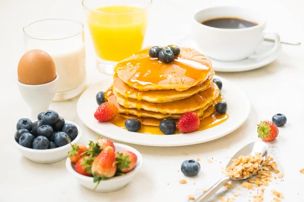 Gezond ontbijt set — Stockfoto