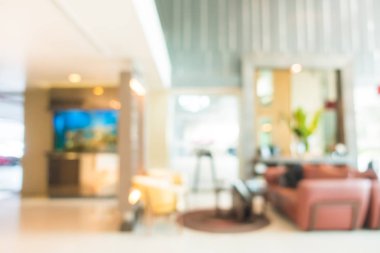 Arka plan için soyut bulanık otel ve lobi iç mimarisi