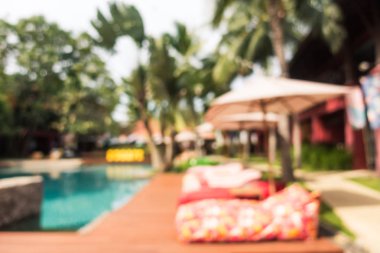 Hotel resort arka plan için soyut bulanıklık yüzme havuzunda