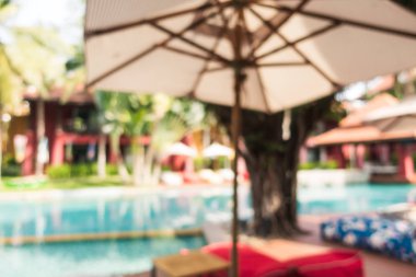 Hotel resort arka plan için soyut bulanıklık yüzme havuzunda