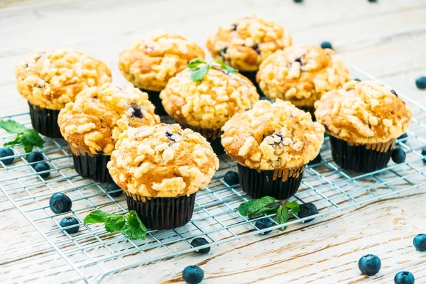 Postre Dulce Con Magdalena Arándanos Procesamiento Filtros — Foto de Stock