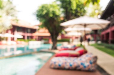 Hotel resort arka plan için soyut bulanıklık yüzme havuzunda
