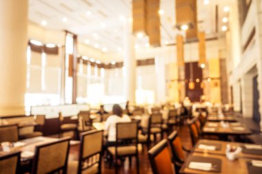 Soyut bulanıklık ve ufuk kahvaltı büfesi otel Restoran iç arka plan - Vintage filtre için