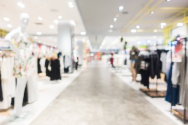 Arkaplan için mağaza içindeki soyut bulanıklık ve odaklanmış alışveriş merkezleri