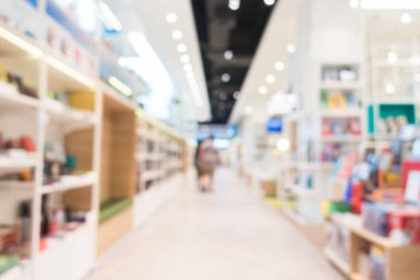 Arkaplan için mağaza içindeki soyut bulanıklık ve odaklanmış alışveriş merkezleri