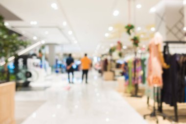 Arkaplan için mağaza içindeki soyut bulanıklık ve odaklanmış alışveriş merkezleri