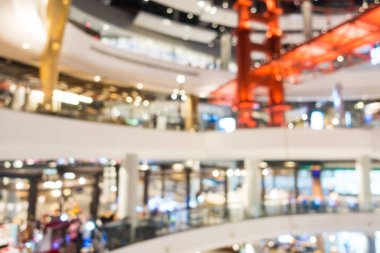 Arkaplan için mağaza içindeki soyut bulanıklık ve odaklanmış alışveriş merkezleri