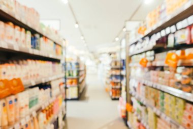 Soyut bulanıklık ve ufuk süpermarket perakende satmak ve arka plan için alışveriş