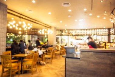 Bulanıklık kafe ve Restoran iç arka plan - Vintage filtre için
