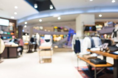 Arkaplan için mağaza içindeki soyut bulanıklık ve odaklanmış alışveriş merkezleri