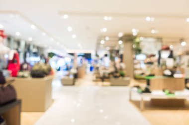 Arkaplan için mağaza içindeki soyut bulanıklık ve odaklanmış alışveriş merkezleri