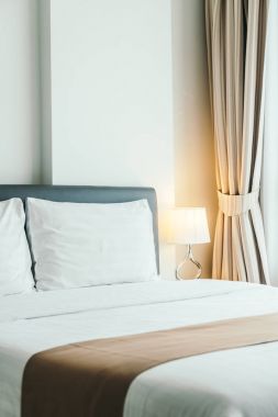 Yatak Dekorasyon yatak odası iç ışık lamba ile rahat yastık