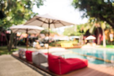 Hotel resort arka plan için soyut bulanıklık yüzme havuzunda